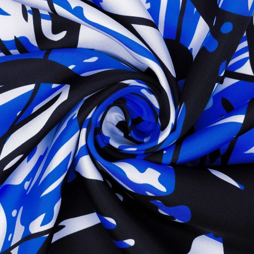 Zerafetim Karmaşa Desenli Mavi Exclusive Eşarp