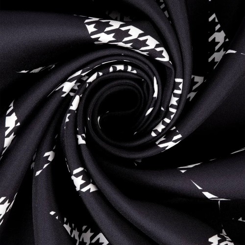 Zerafetim Kazayağı Desen Pembe İpek Twill Eşarp