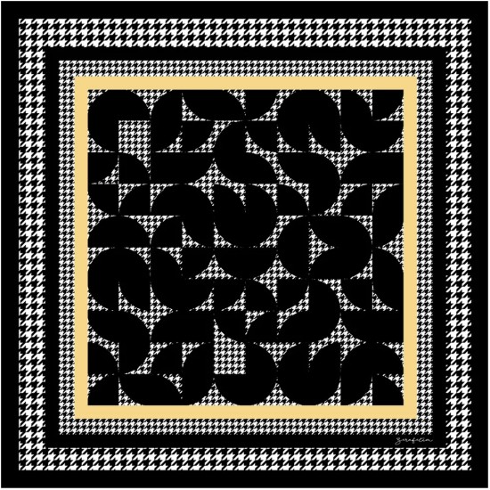 Zerafetim Kazayağı Desen Sarı İpek Twill Eşarp
