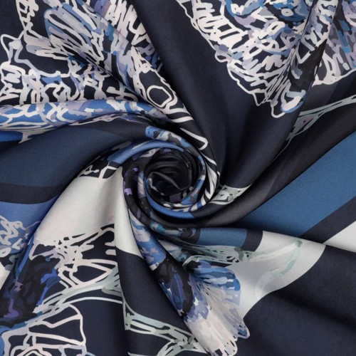 Zerafetim Renk Şeridi Desen Exclusive Eşarp – Mavi