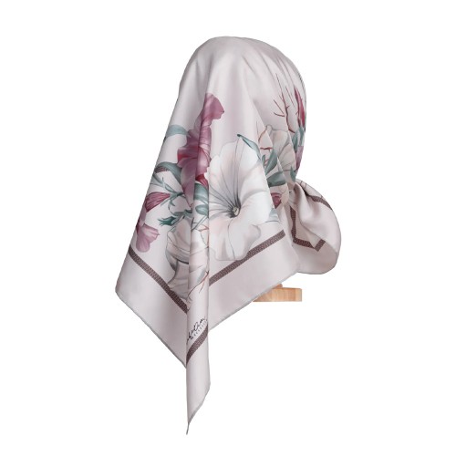 Zerafetim Sarmaşık Desen Exclusive Eşarp - Gri Pembe