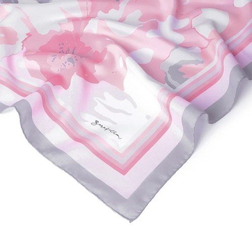 Zerafetim Elvan Desen Pamuk İpek Poyraz Eşarp – Pembe Gri